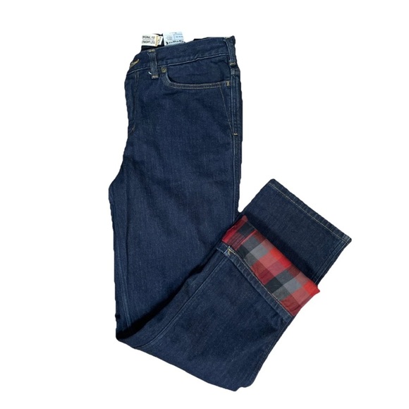 Carhartt Denim - Carhartt Jeans Womens Original Fit Straight Leg Dark Wash Flannel Lined Size 8